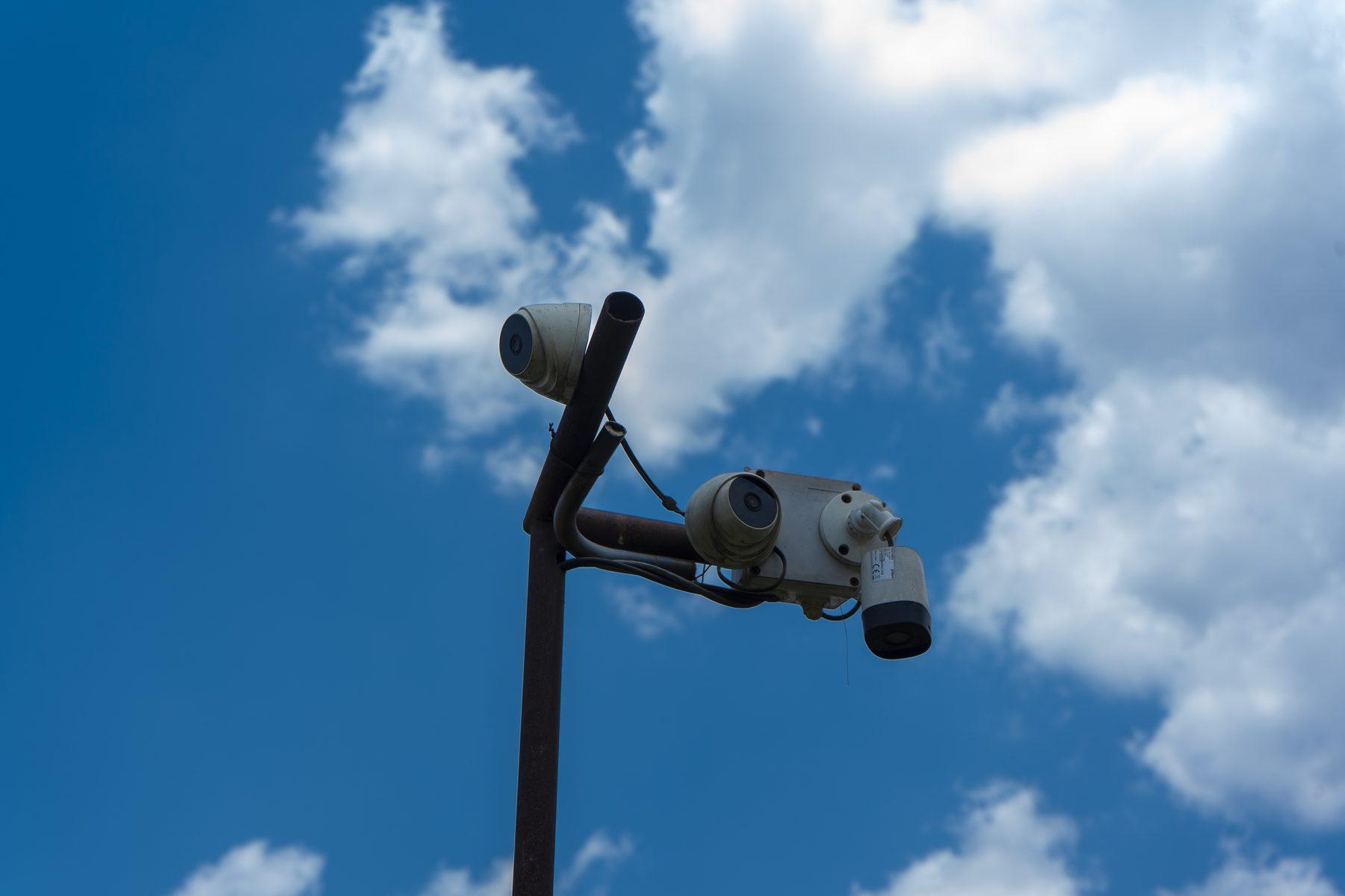 CCTV camera and security lighting at Block One