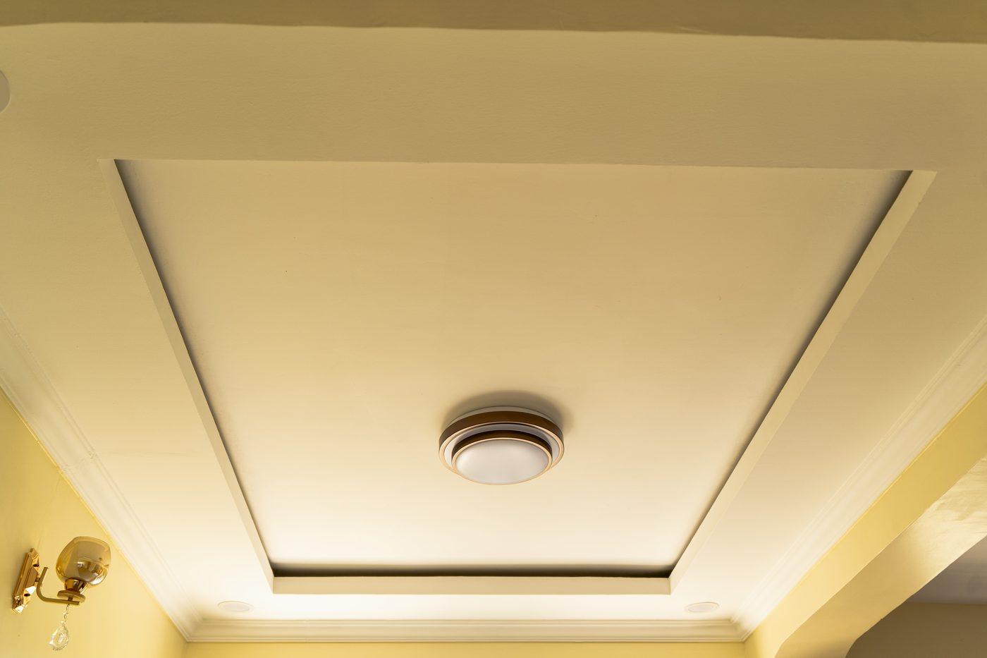 Recessed ceiling light fixture inside a Block One unit