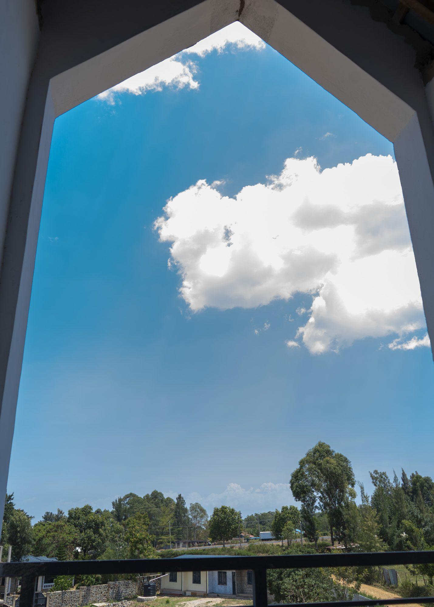 Sky view from a top-floor window at Block One